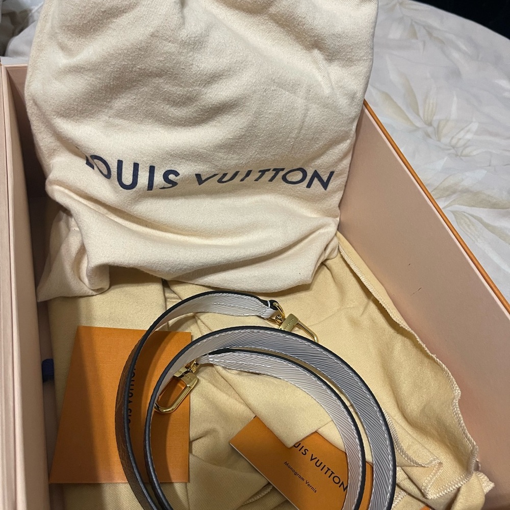 Louis Vuitton White and Gold Belt